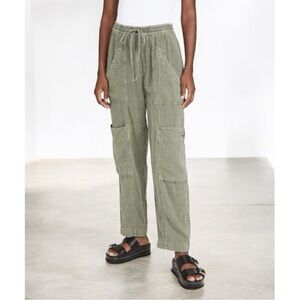 Free People Olive Green Straight Leg Pants
